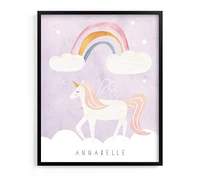 Minted® Dreamy Unicorn Personalized Wall Art by Teju Reval