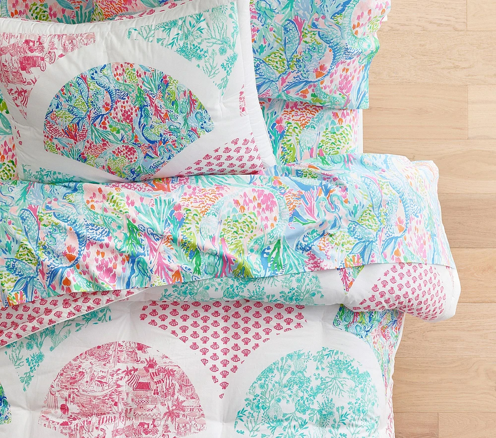 Lilly Pulitzer Mermaid Cove Organic Sheet Set & Pillowcases