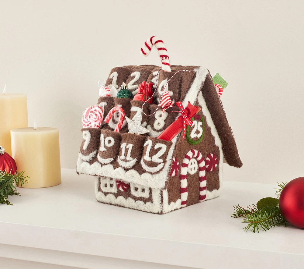 Gingerbread House Felted 3D Advent Calendar