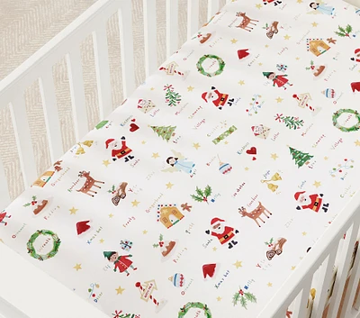 Holiday ABC Organic Crib Fitted Sheet