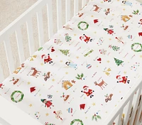 Holiday ABC Organic Crib Fitted Sheet