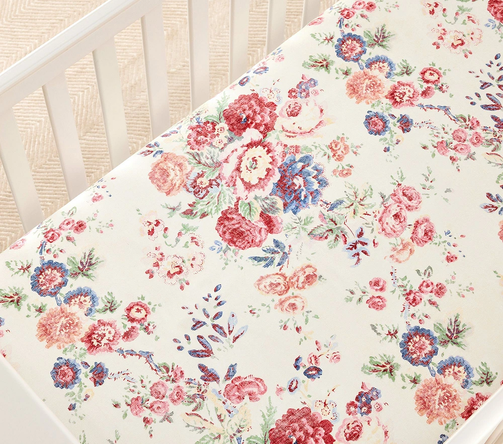 Eleanor Floral Organic Crib Fitted Sheet