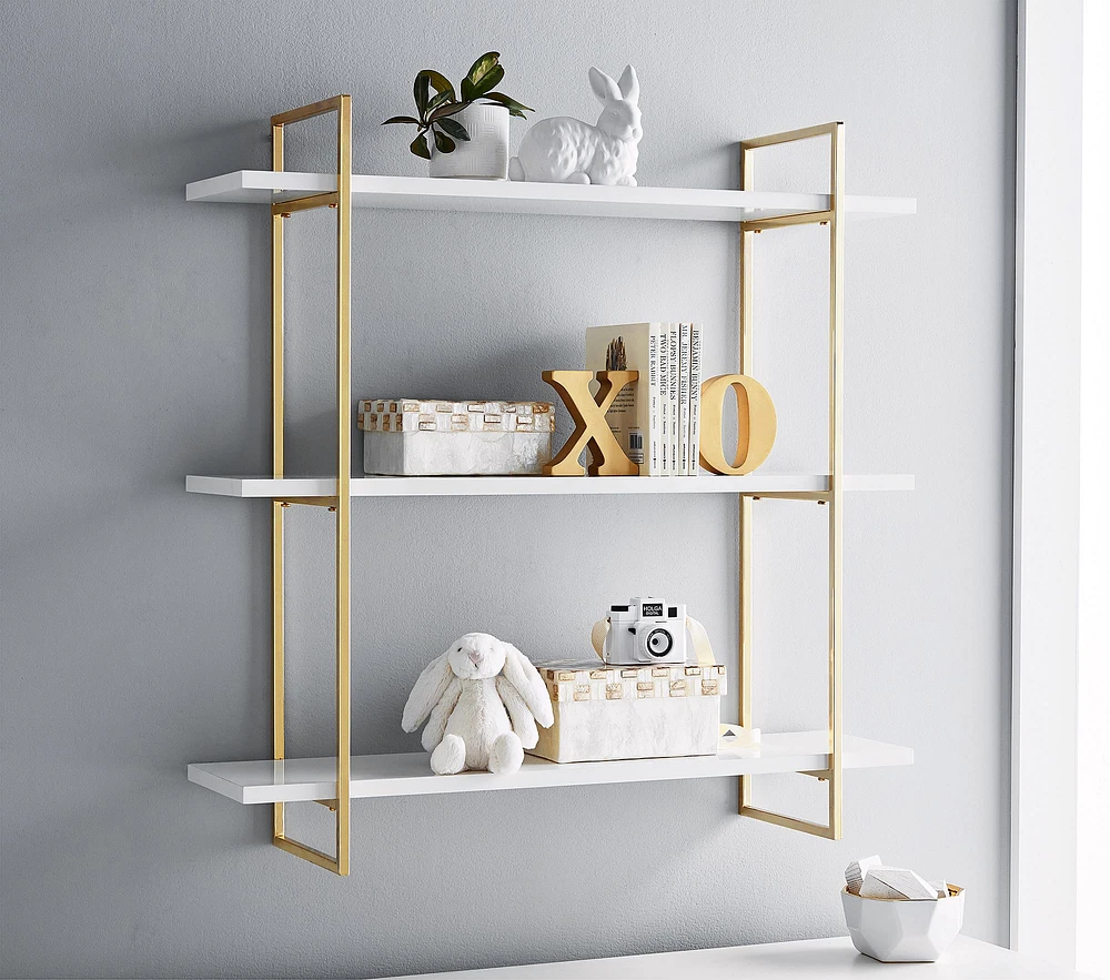 Gold Polished 3-Tier Shelf (32")