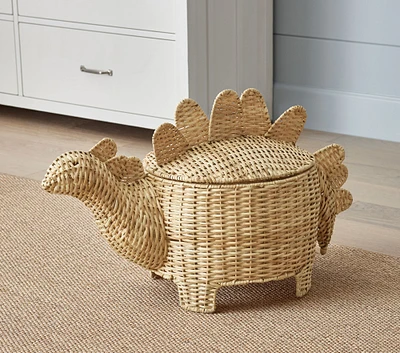 Woven Dino Shaped Lidded Storage