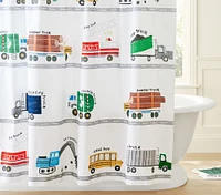 Busy Trucks Shower Curtain