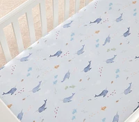 Narwhal Organic Crib Fitted Sheet