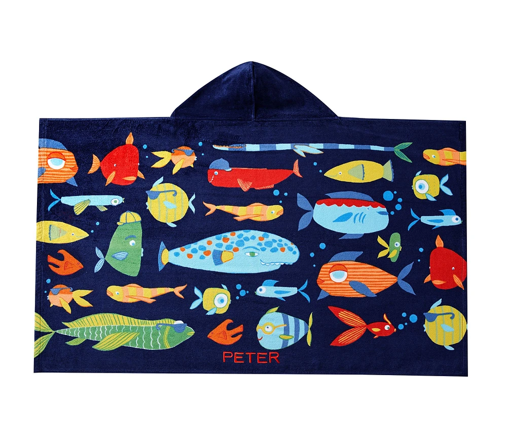 Funny Fish Kid Beach Hooded Towel