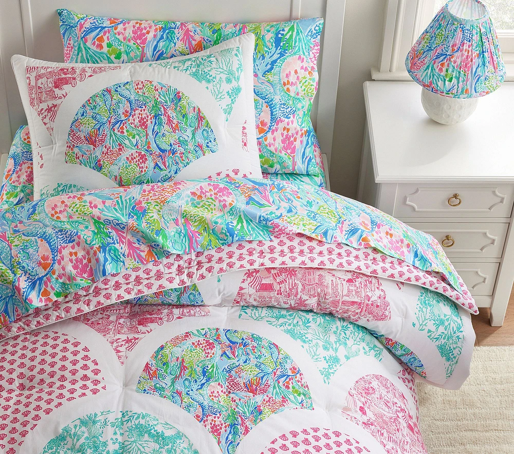 Lilly Pulitzer Mermaid Cove Scalloped Comforter & Shams