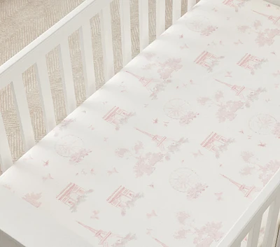 Monique Lhuillier Paris Toile Crib Fitted Sheet