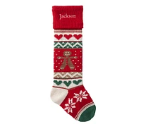 Gingerbread Classic Fair Isle Christmas Stocking