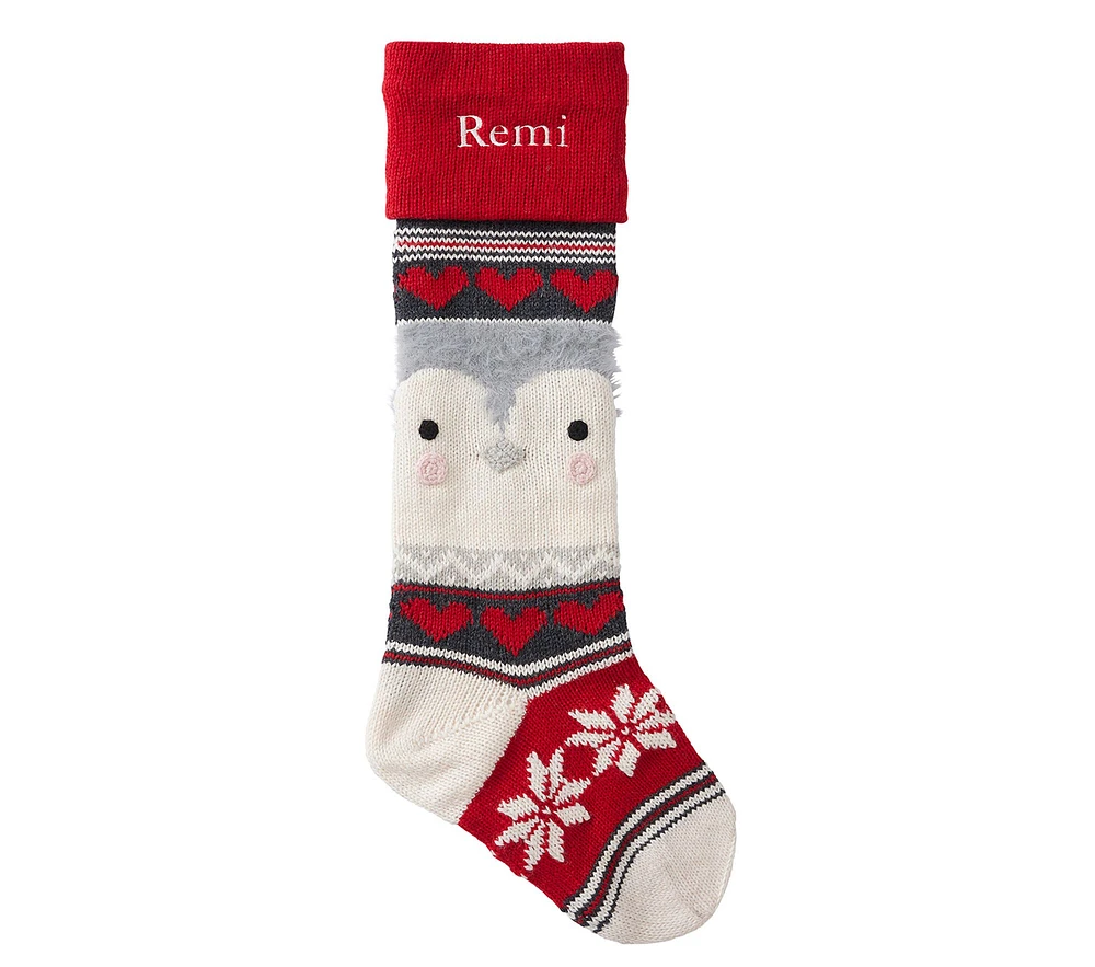 Penguin Natural Fair Isle Christmas Stocking