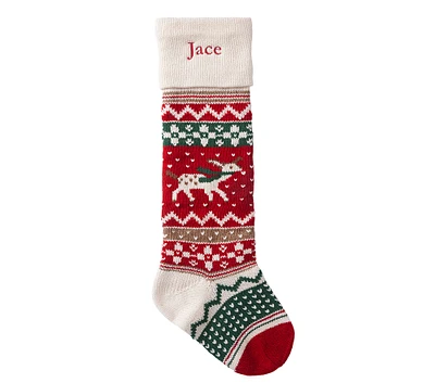 Fawn Classic Fair Isle Christmas Stocking