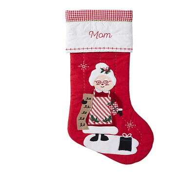 Mrs. Claus Quilted Christmas Stocking