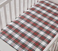 Stewart Plaid Flannel Organic Crib Fitted Sheet