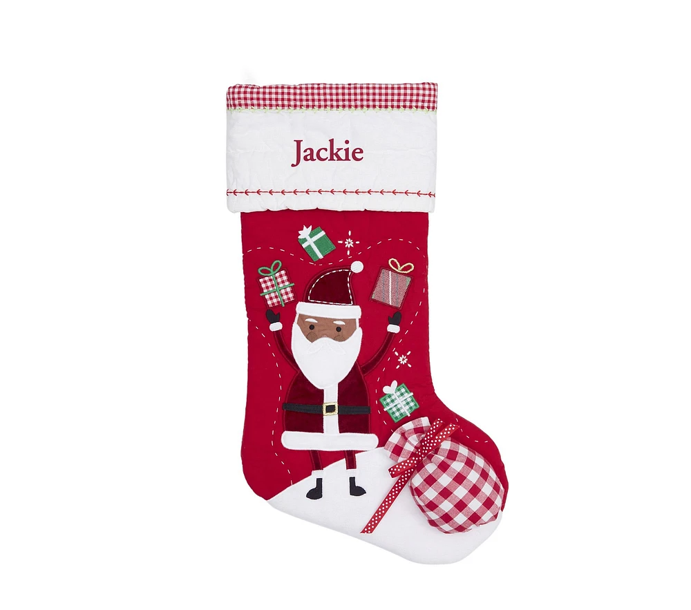 Juggling Santa Quilted Christmas Stocking