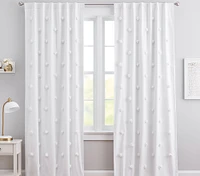 Pom-Pom Appliqué Cotton Blackout Curtain