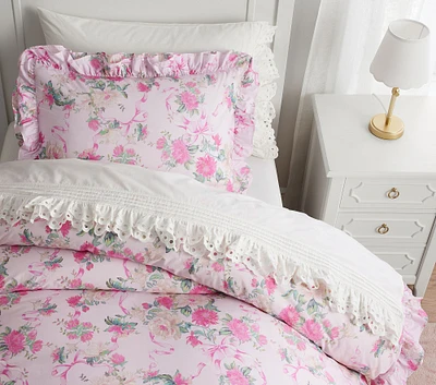 LoveShackFancy Cabbage Rose Ruffle Duvet Organic Cover & Shams