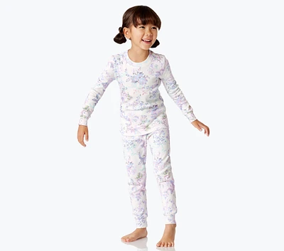 LoveShackFancy Lavender Damask Organic Tight Fit Pajama Set