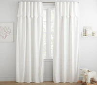 Evelyn Linen Scallop Valance Blackout Curtain Panel, Set of 2