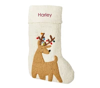 west elm x pbk Modern Reindeer Felt Stocking