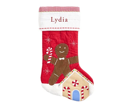 Gingerbread Quilted Christmas Stocking