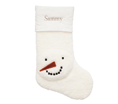 Ivory Sherpa Snowman Cozy Critter Christmas Stocking