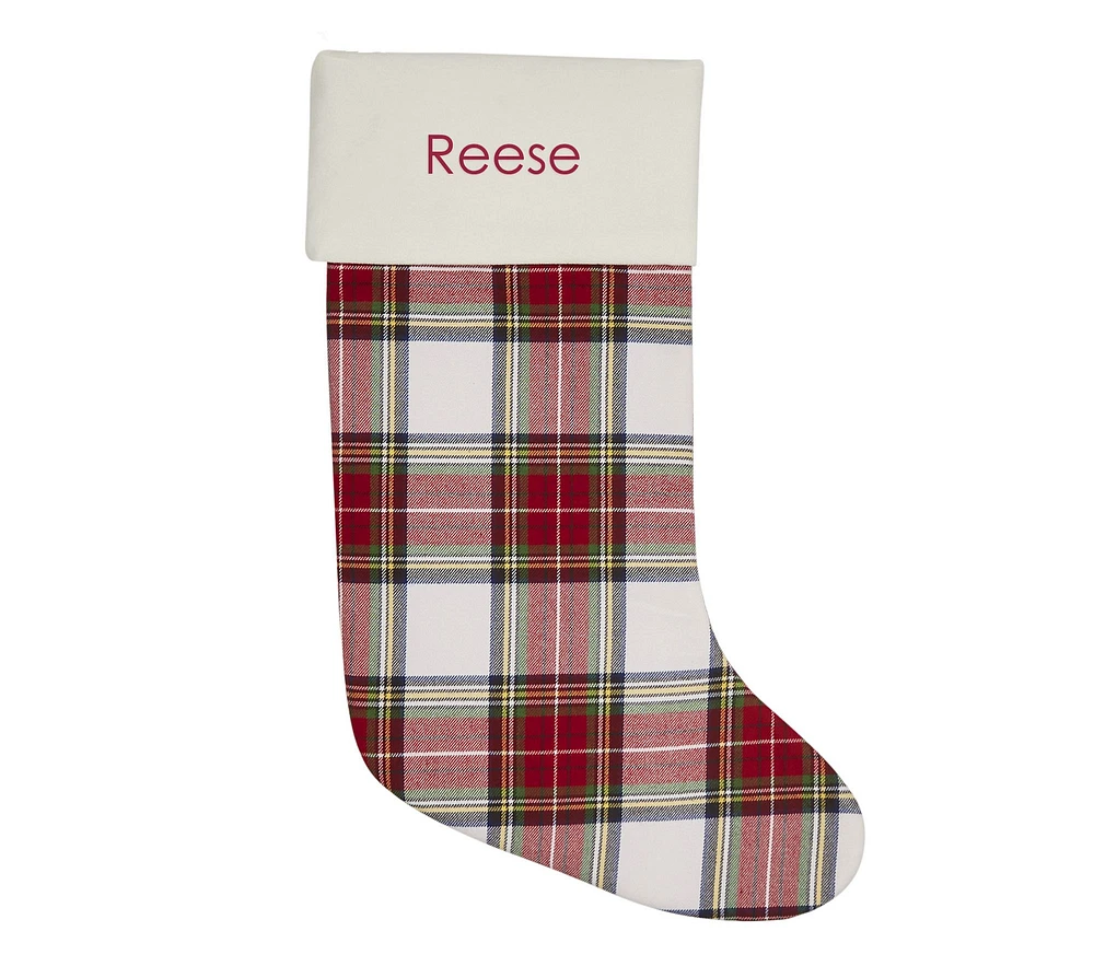 PB x pbk Tartan Plaid Classic Velvet Christmas Stocking