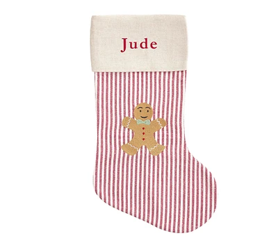 Gingerbread Ticking Stripe Christmas Stocking