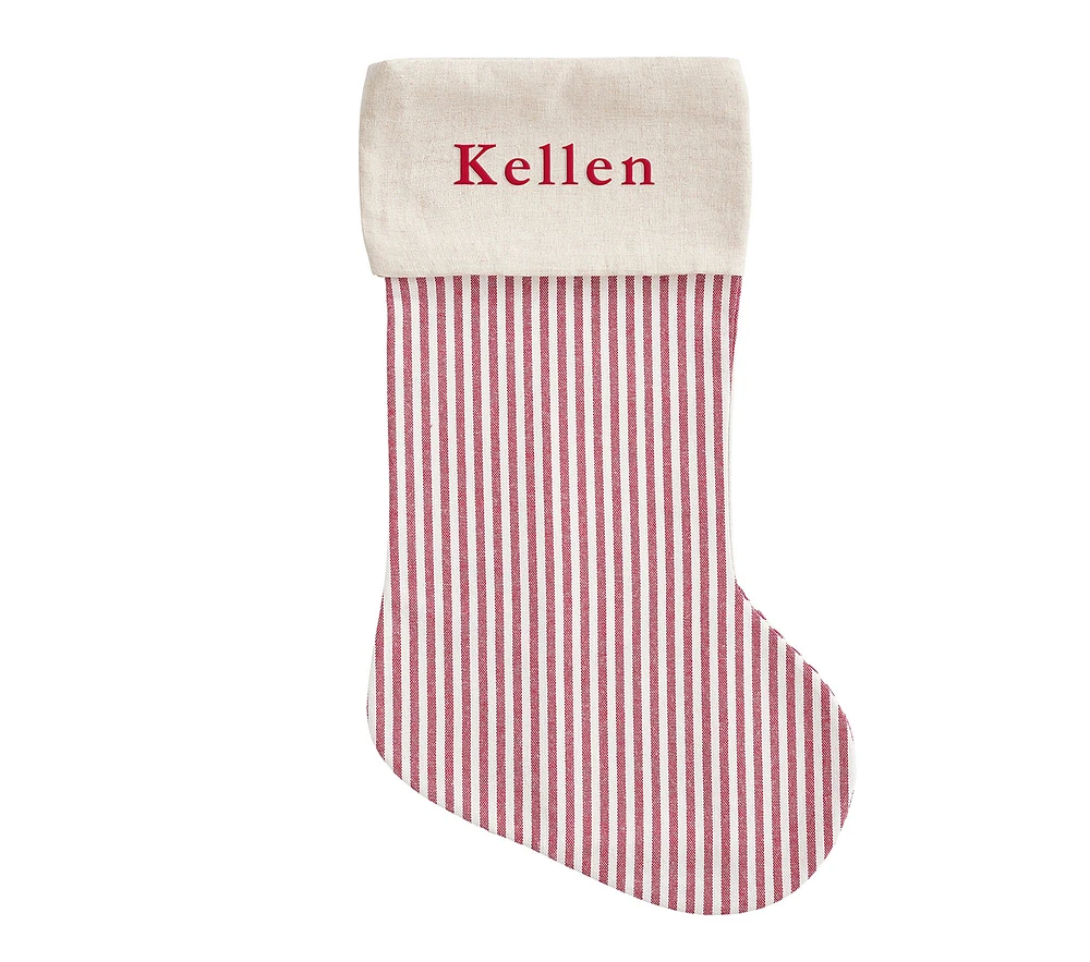 Ticking Stripe Christmas Stocking