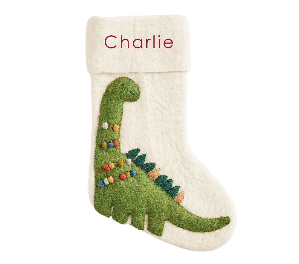 west elm x pbk Modern Dino Felt Christmas Stocking