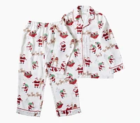 Black Santa Flannel Pajama Set