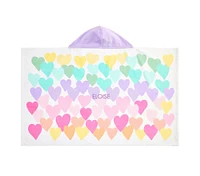 Rainbow Heart Beach Hooded Towel