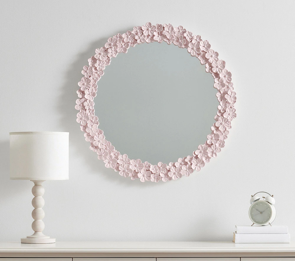 Hydrangea Round Mirror (28")