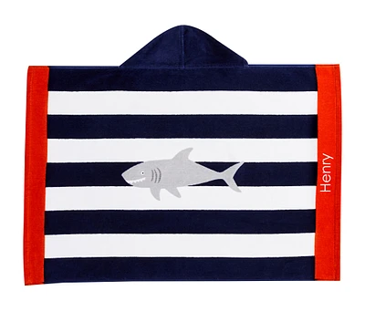 Shark Stripe Beach Hooded Towel