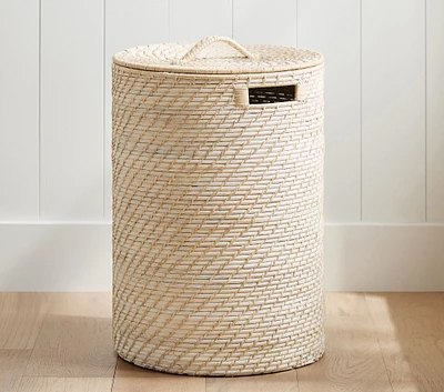 Quinn White Washed Hamper