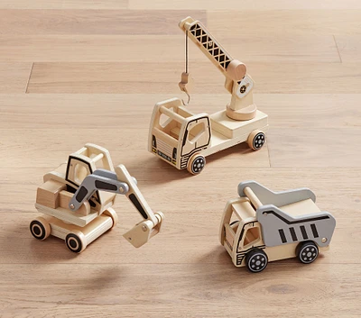 Wooden Construction Trucks, Set of 3