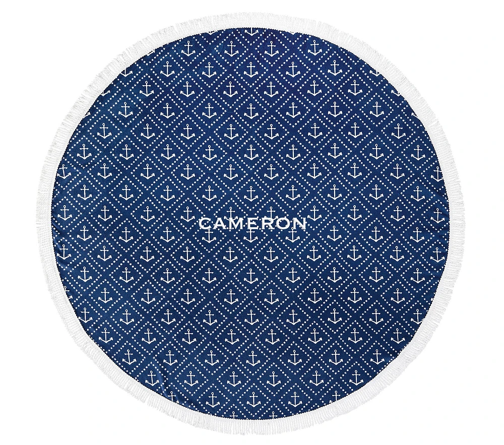 Anchor Round Family Beach Towel