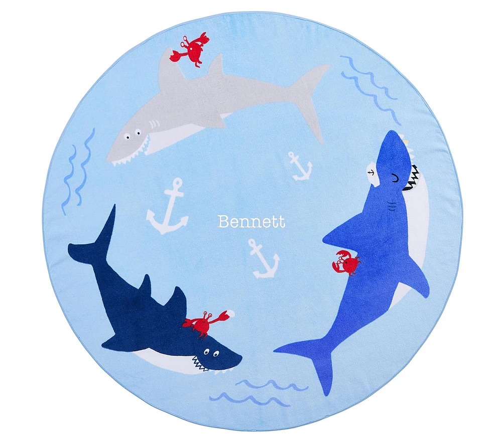 Sharks Round Beach Towel