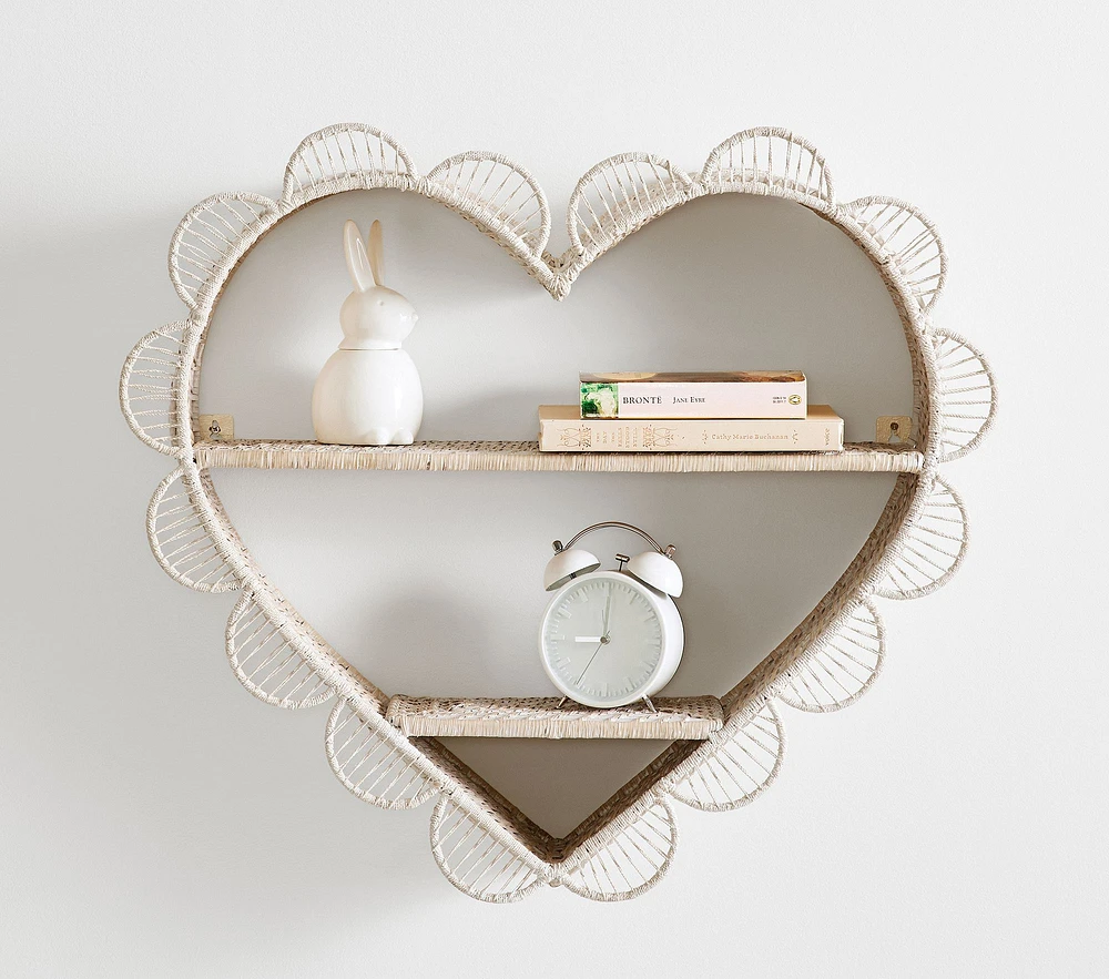 Quinn Rattan Heart Shelf (27")