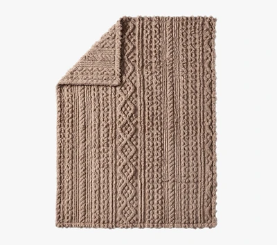 Carved Cable Sherpa Baby Blanket