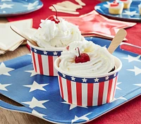 Stars & Stripes Paper Ice Cream Bowls, Set of 8