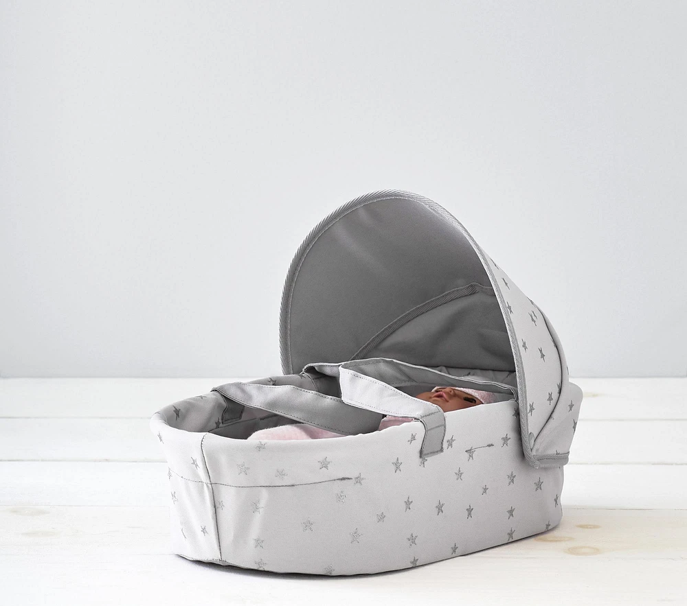 Gray Stars Soft Doll Bassinet