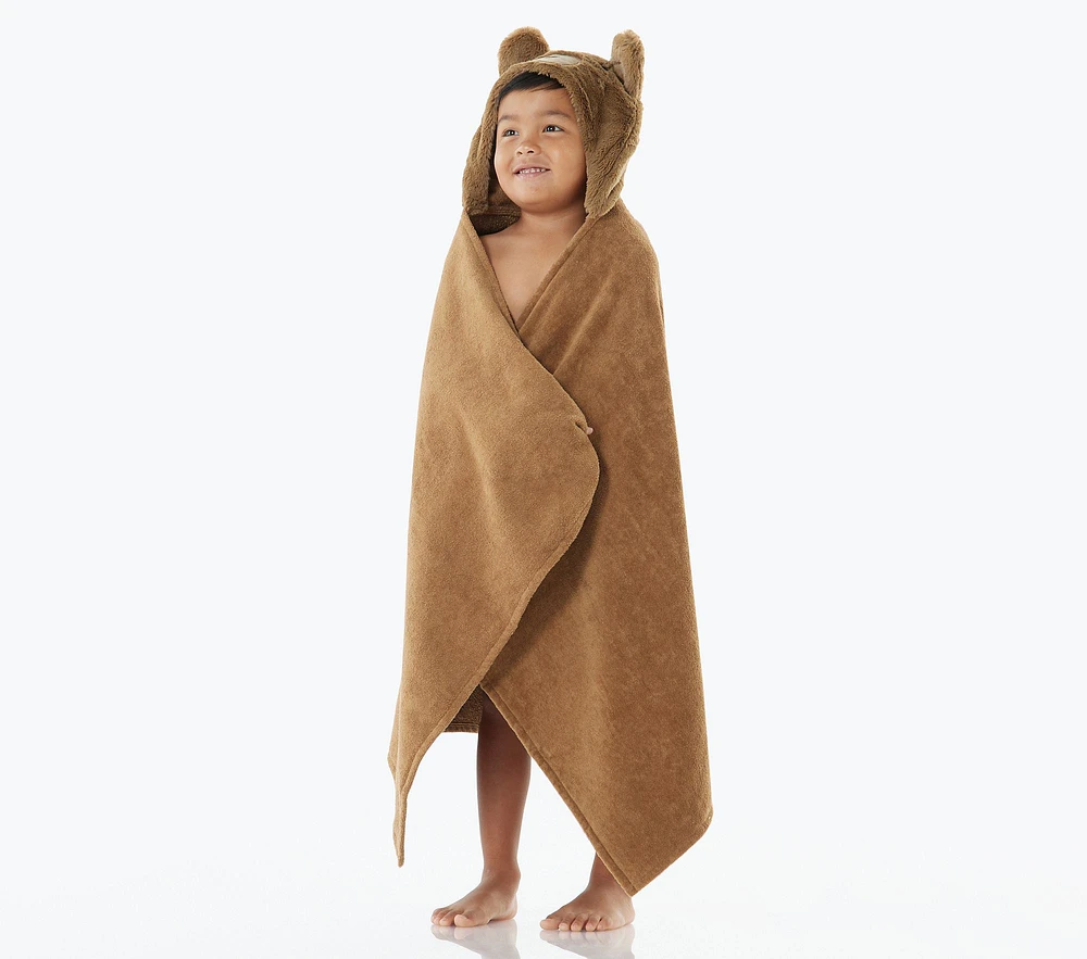 Faux-Fur Bear Kid Hooded Towel