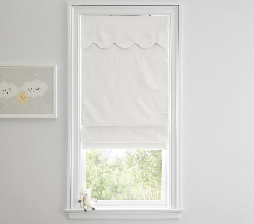 Evelyn Scalloped Valance Roman Shade