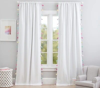 Rainbow Tassel Cotton Blackout Curtain