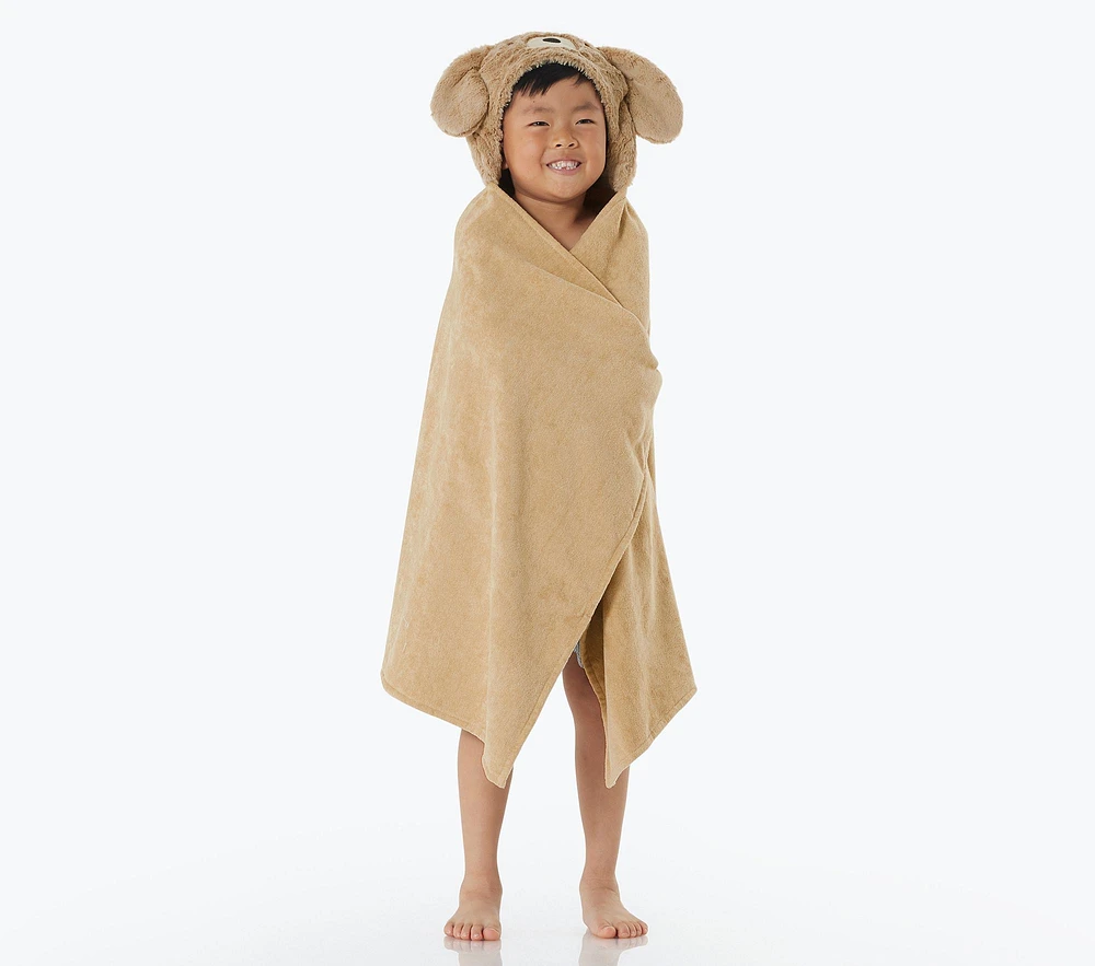 Faux-Fur Labradoodle Kid Hooded Towel