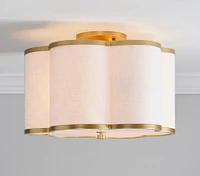 Linen Flower Scallop Flush Mount (15")