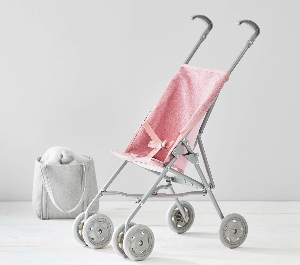 Pink Glitter Umbrella Doll Stroller