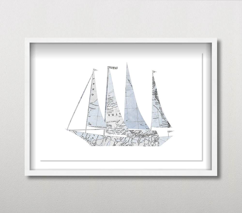 Sailboat Map Wall Art