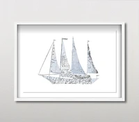 Sailboat Map Wall Art